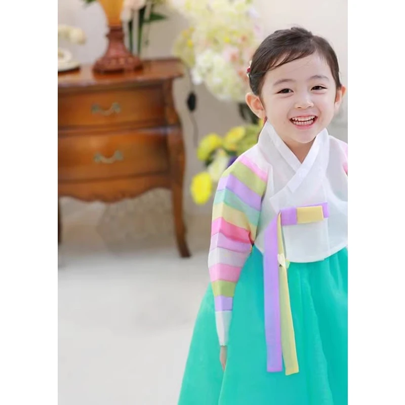 Korean Imported Fabric for Girls' Stage Performances, Embroidered Korean Clothing