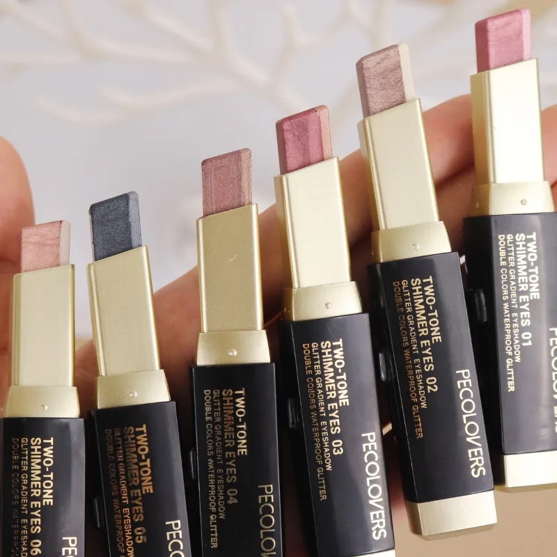 Dual-Tone Pearlescent Eyeshadow Sticks - Long-Lasting, Waterproof, with Vibrant Colorfastness - Perfect Gift for Valentine'S Day