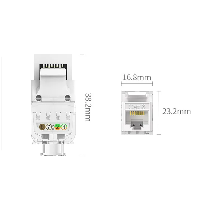 HOOLNX CAT6 แจ็คสโตนเครื่องมือ-น้อยกว่า RJ45 UTP, ไม่ต้องใช้เครื่องมือเจาะลงโมดูล Coupler 1/5/10-Pack สีขาว