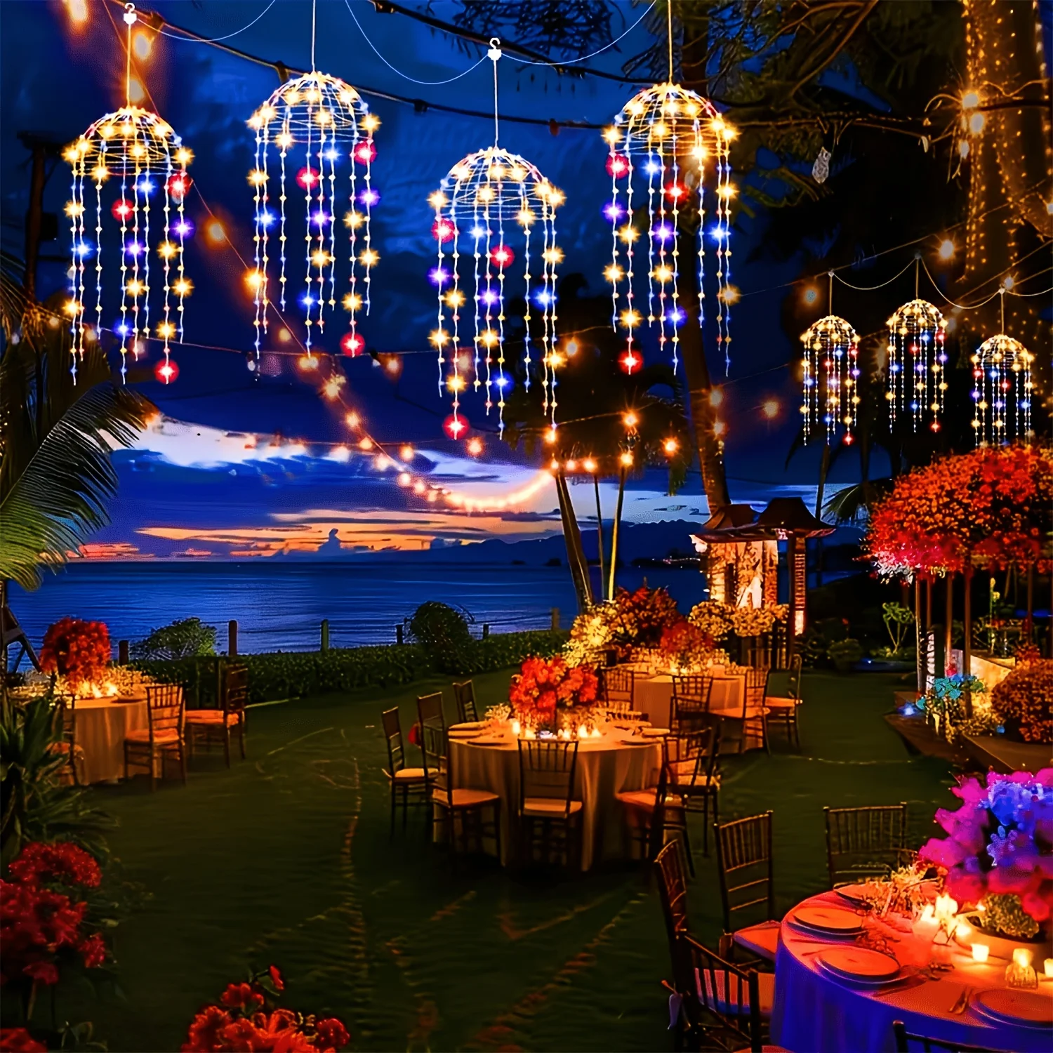 Outdoor Lighting Pendant - Lampu Payung Kanopi Peri Bercahaya, Lampu