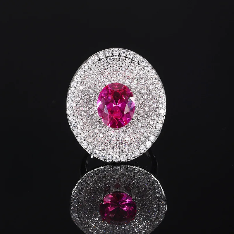 

Jewelry Gold-Plated Red Corundum Personality Fashion Ring for Women In Stock 10*12