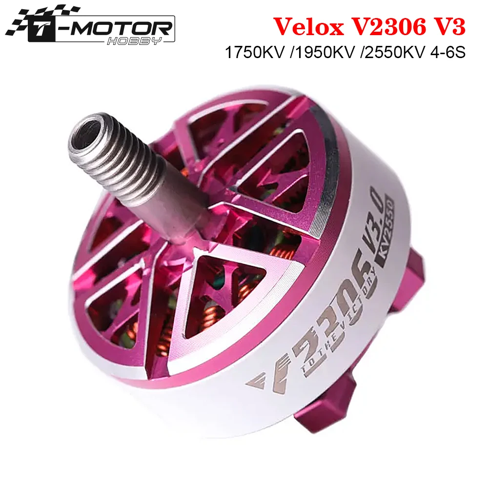 T-Motor Velox V2306 V3 1750KV /1950KV /2550KV 4-6S Bürstenloser Motor für 5 Zoll Racing Freestyle FPV Drohne
