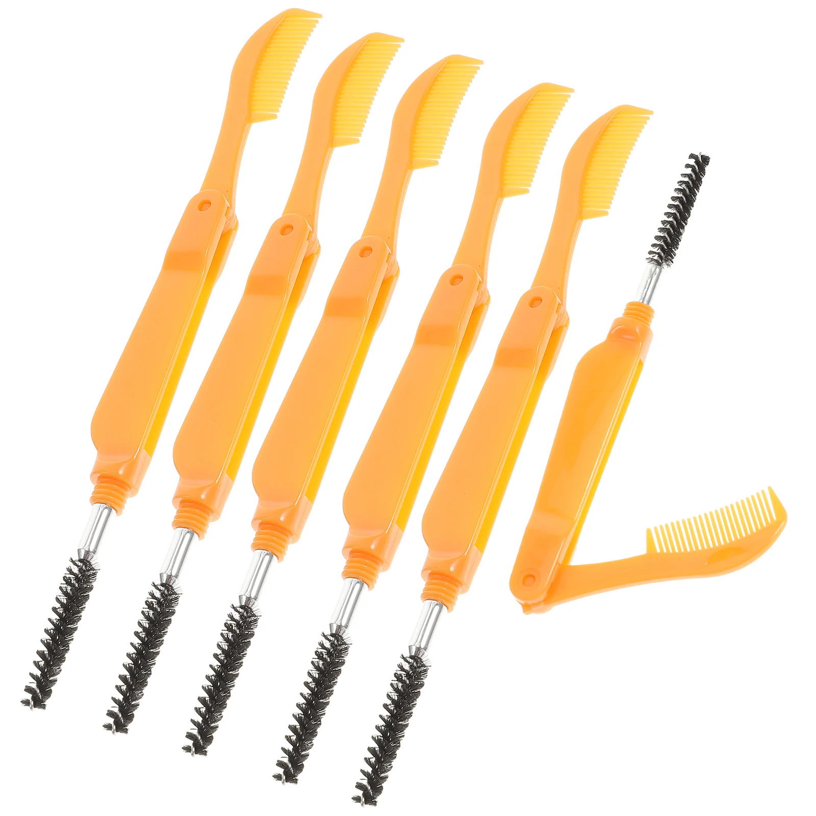 6 uds cepillo de maquillaje peine de pestañas plegable ceja plegable pestañas postizas