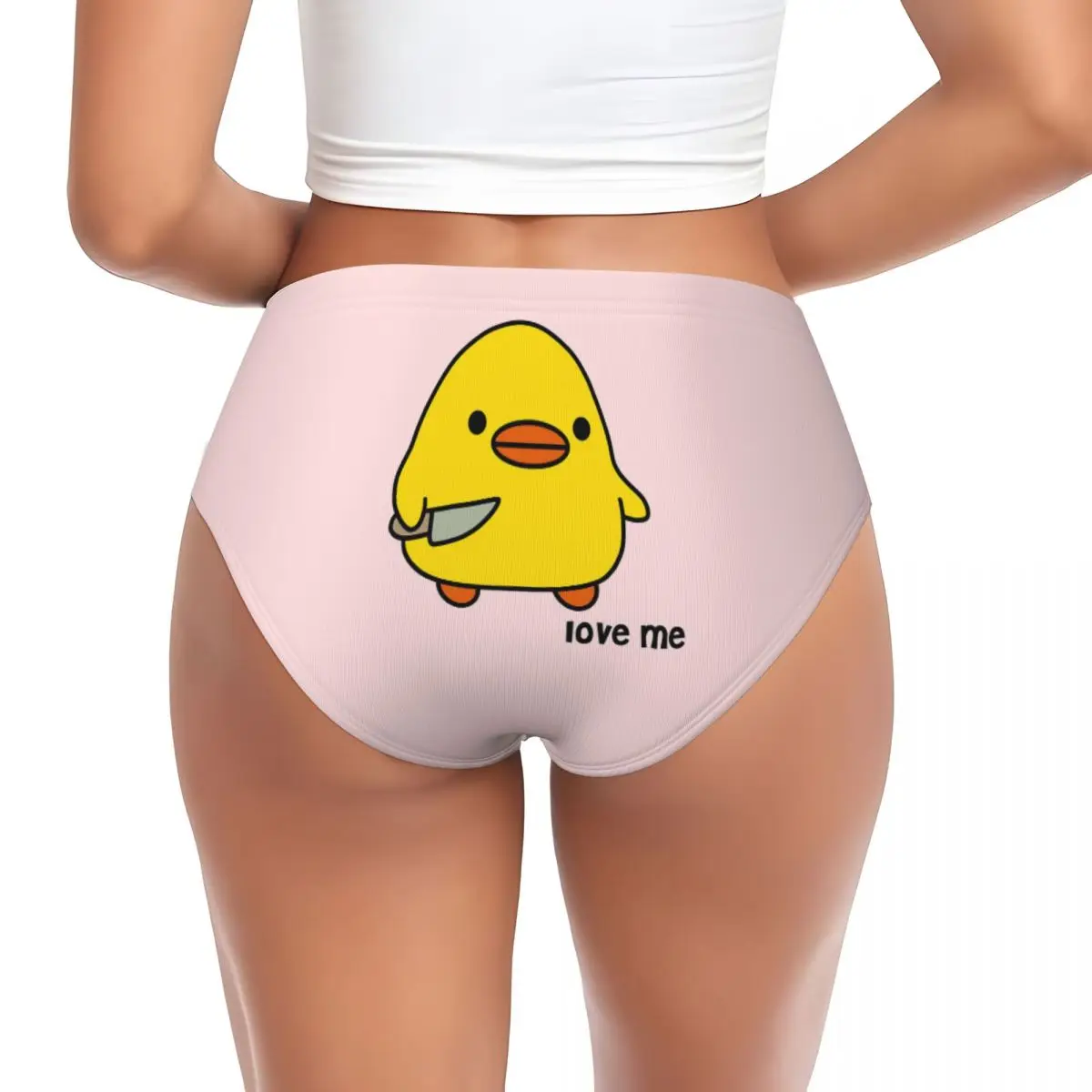 Duck With Knife - Love Me Version Kawaii Duck Knife Duck Panties Briefs Women's Briefs Underwear Breathable Female Underpants