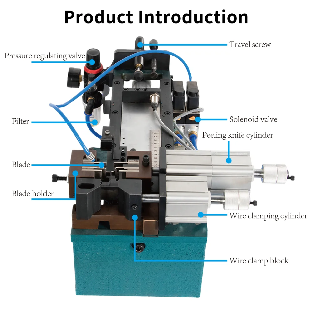 315 Pneumatic Wire Double-layer Stripping Machine Semi-automatic Horizontal Sheathed Multi-core Wire Stripping Machine
