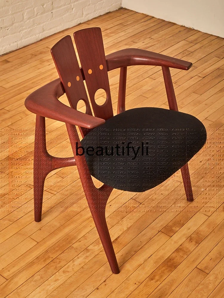 

ss C Medieval chair modern retro solid wood dining chair home art design sense vintage furniture master armchair