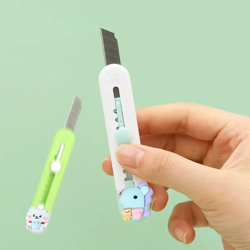 2023 New Kawaii Bt21ed Anime Baby Utility Knife Cute Cartoon Doll Box Cutter Utility Knife