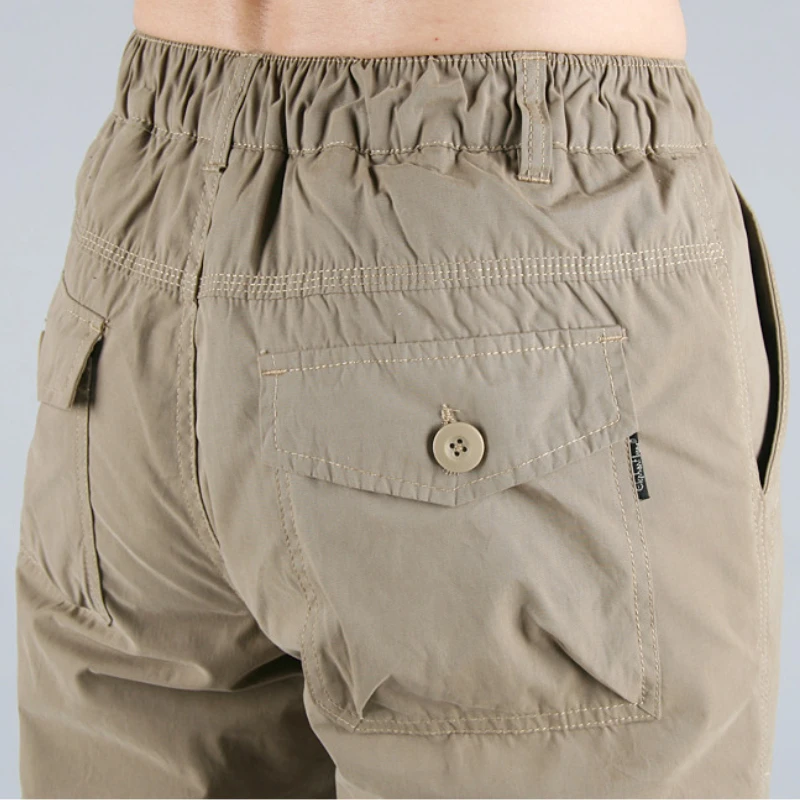 Men Men Outdoor Sports Large Size Multi-pocket Trousers Spring and Autumn Plus Velvet Casual Pants Loose Straight Overalls