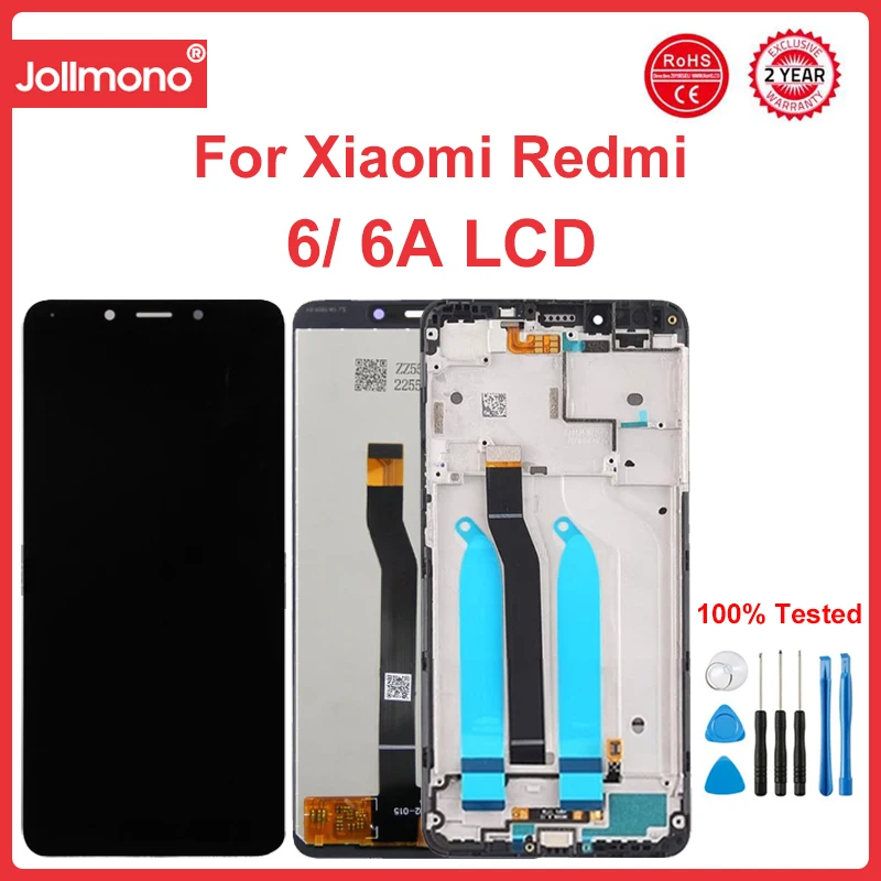 

ЖК-дисплей для Xiaomi Redmi 6 6A, цифровой сенсорный экран с рамкой для замены для Redmi 6A, M1804C3CG, M1804C3CH