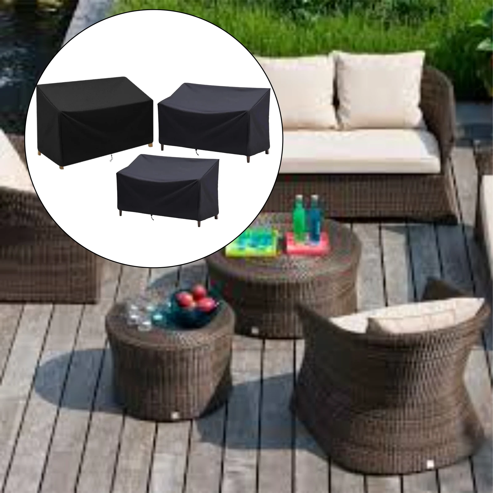 Waterproof Oxford Fabric Outdoor Garden Bench Cover For 2/3/4 Seater Outdoor Furniture Protective Covers  Storage Cover