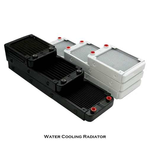 Imagen 2 del producto Radiador de refrigeración por agua para PC, soporte de fila líquida multicanales de aluminio, ventilador de 12CM, 80/90/120/240/360mm, negro/blanco