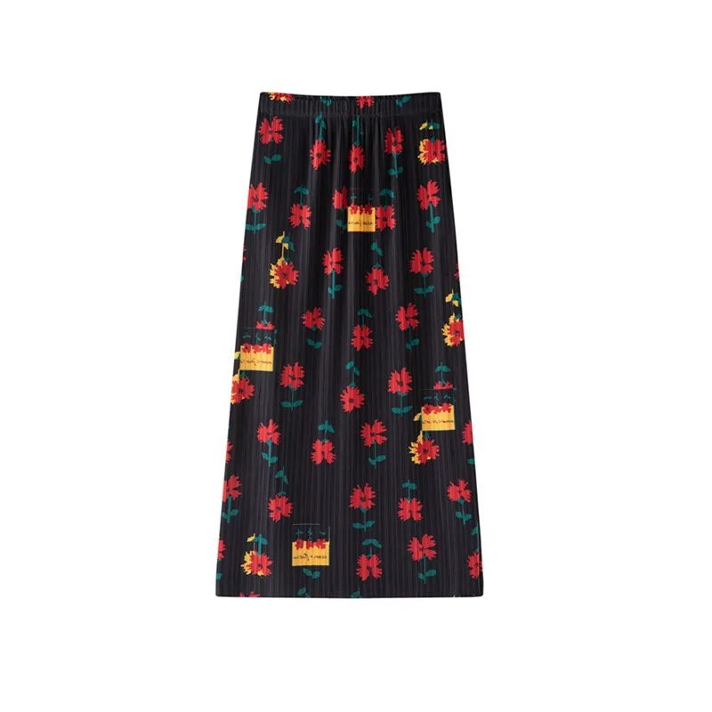 Miyake Pleated 2026 Summer New Original Straight Pleated Elegant High-Waist Printed Fashion Casual Comfortable Women's Skirt