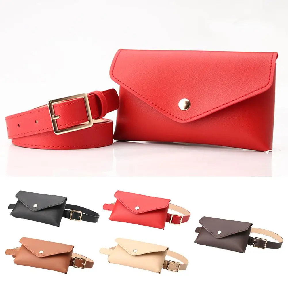 Neue Frauen Taille Taschen PU Leder Fanny Pack Brust Tasche frauen Gürtel Mode Pin Schnalle Dünnen Gürtel Tasche – Detail 2