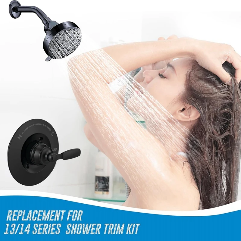 

T14032-BL Матовая черная душевая ручка, металл, для комплекта отделки душа серии 14, RP46074, для клапанов серии R10000-SPMI