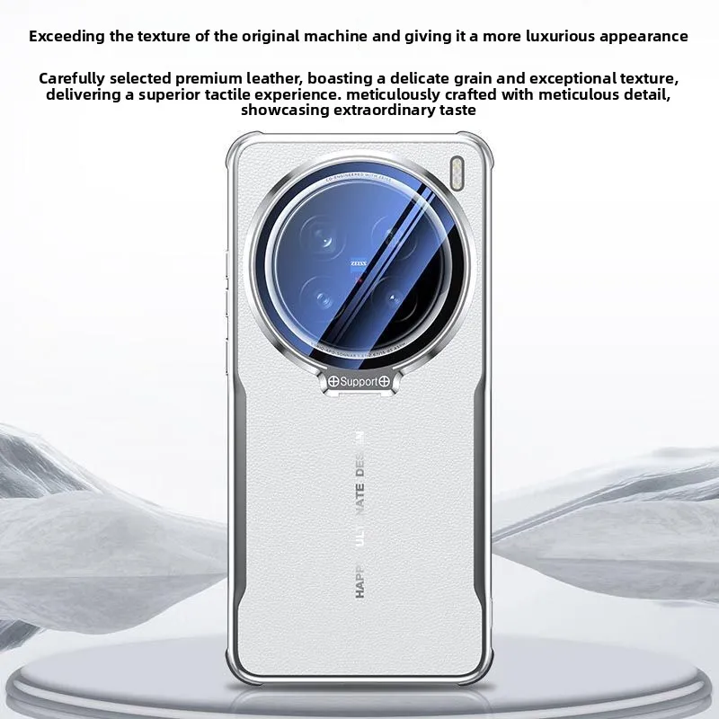 Etui VIVO X300 Pro Luksusowe Skórzane z Ochroną Obiektywu i Podpórką, Tylna Obudowa do Vivo X 300, Odporne na Wstrząsy, Przyjemne w Dotyku, Funda — zdjęcie produktu 5