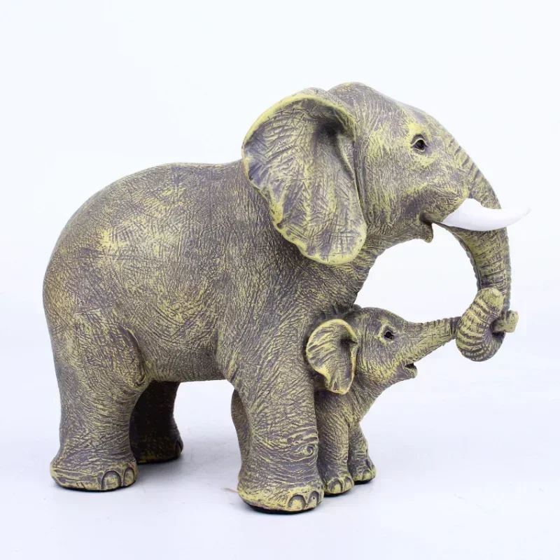 Recreation Elephant Figurine Resin Calf Kids Miniature Home Novelty Ornament Handcraft Decor Mother's Day Present for Father