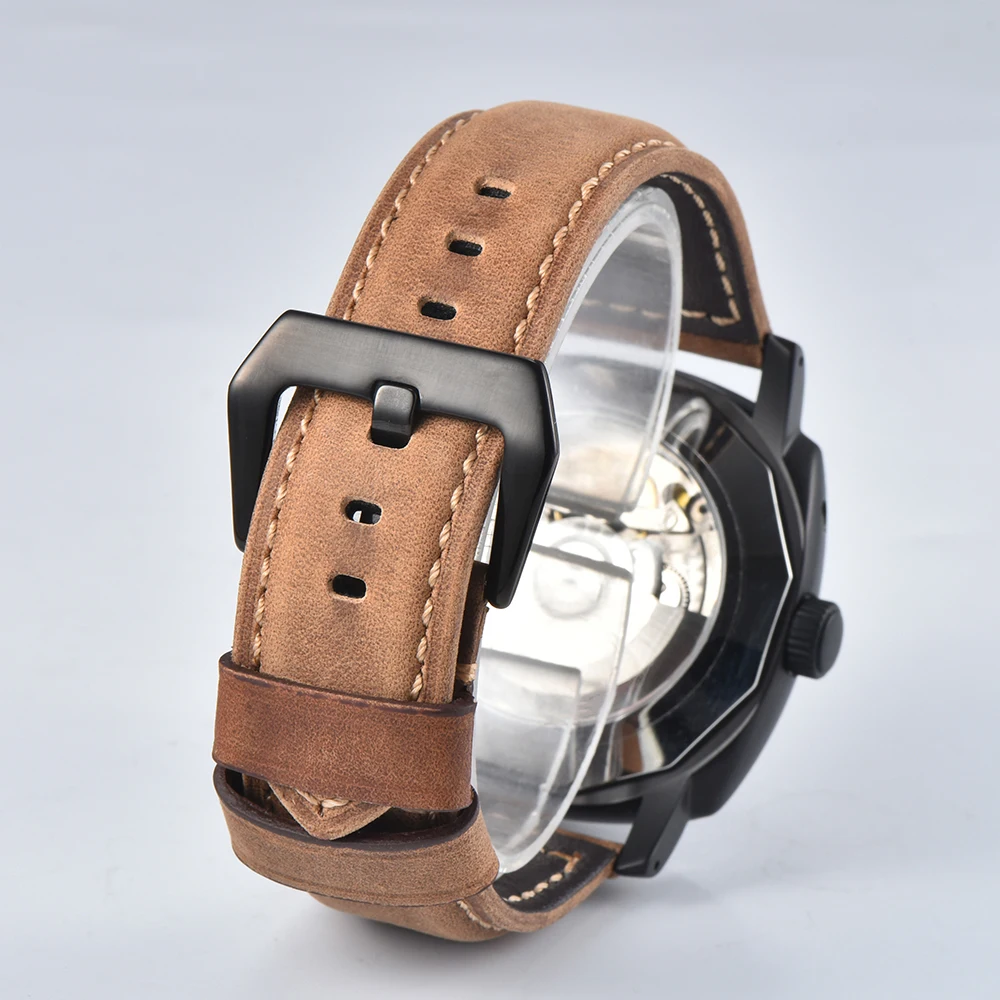 Fashion DESIGN Brand ST2533 47mm Men's watches  Automatic Mechanical Watch Business Watches Luminous Dial