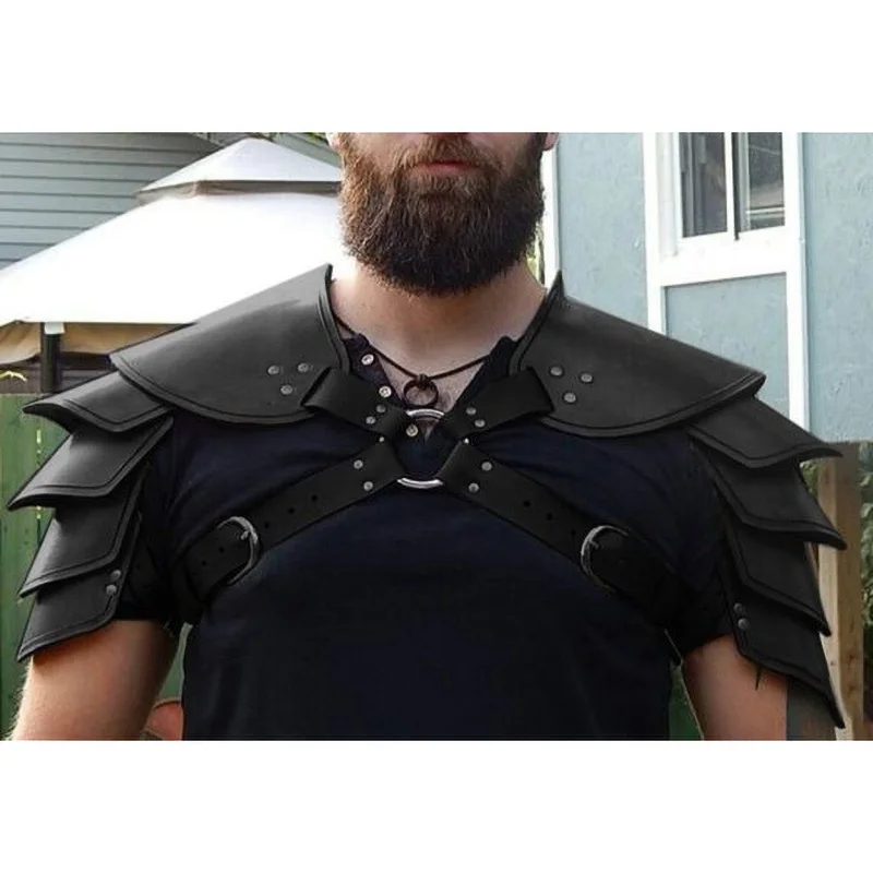 Cosplay Medieval Viking Warrior Gladiator Samurai Battle Knight Pauldrons Shoulder Armor Renaissance Carnival Party Costume Prop