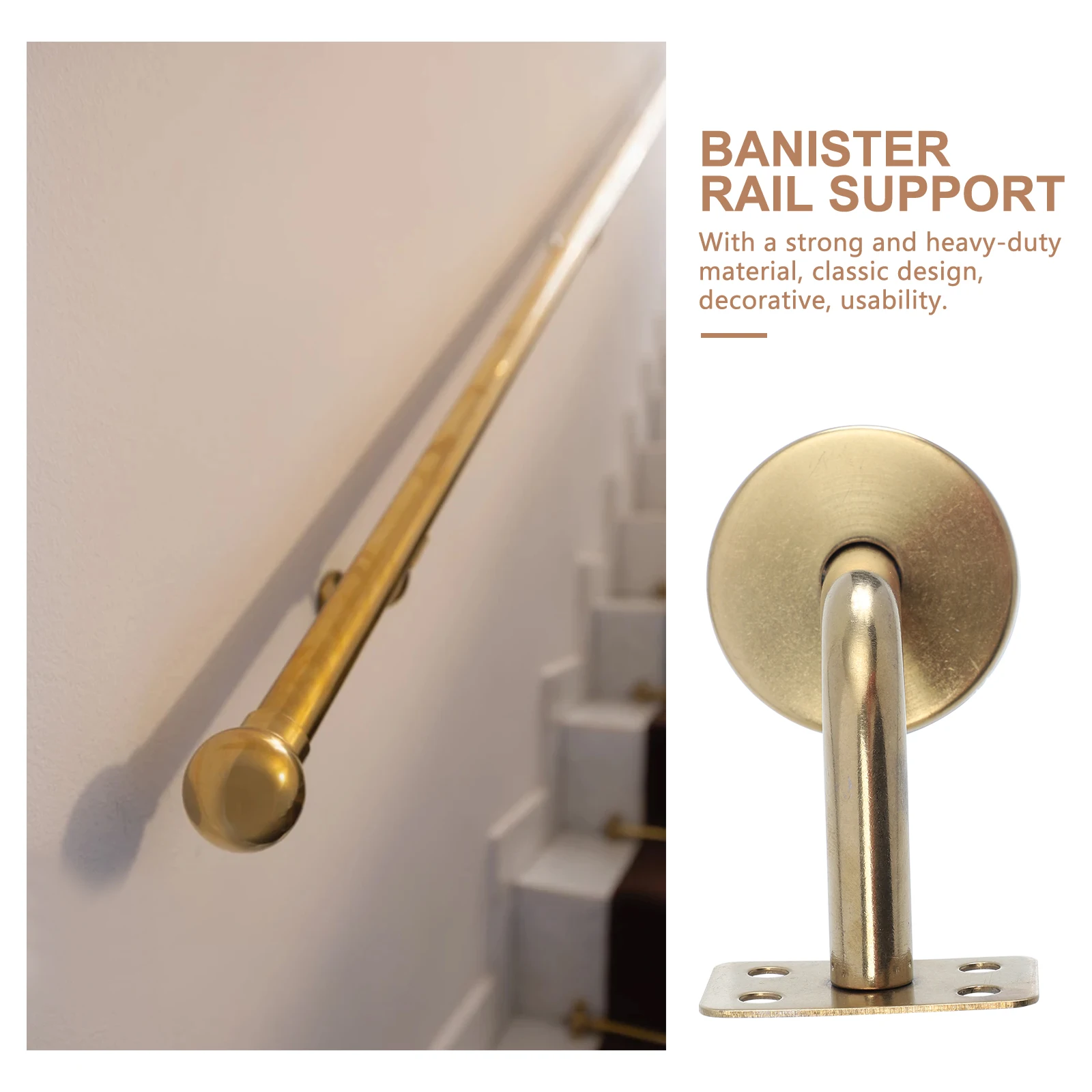 

2pcs Staircase Bracket Banister Bracket 60x60mm Wall Mounted Banister Rail Support Home Construction