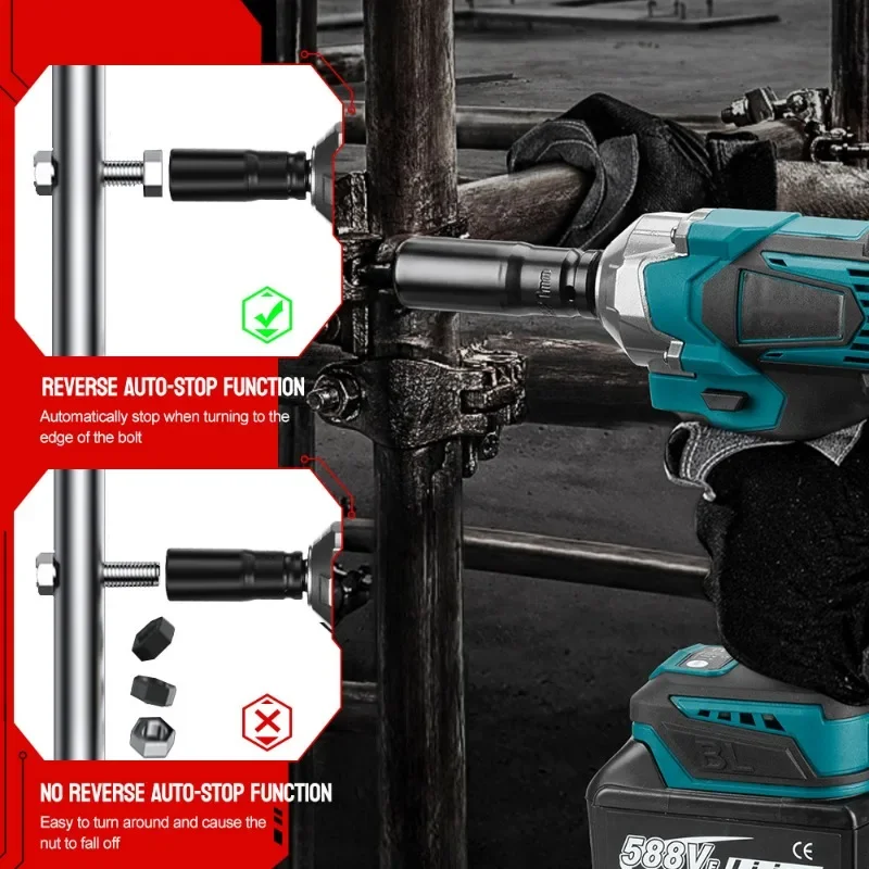 1200 N.m Brushless Electric Wrench DTW500 Cordless Impact Wrench Electric Screwdriver Power Tool For Makita 18V Battery