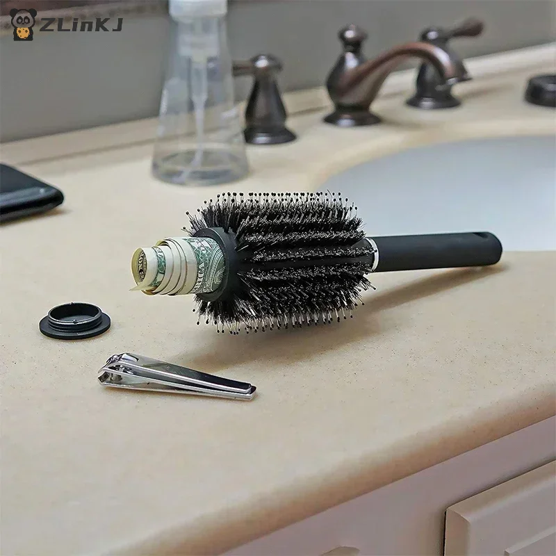 ▶1pc Plastic Hair Brush Comb Diversion Stash Safe Hidden Compartment Money Jewelry Secret Box Brush For Travel Home