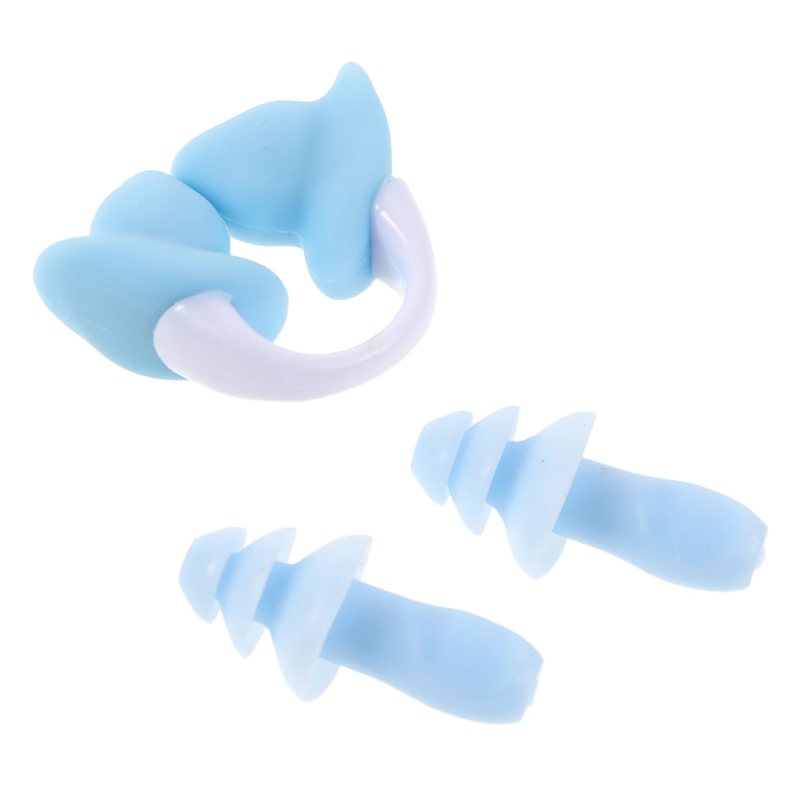 

1 set Swimming Nose Plugs Waterproof Ear Protection Set Reusable Silicone Friendly Diving Pool Swim Training Earplugs
