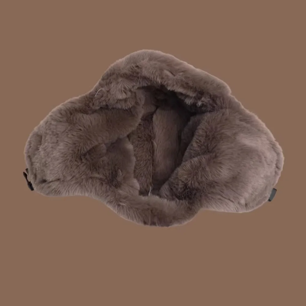 Fashion Faux Fur Bomber Cap Thicken Half Star Ear Protectors Hat Unisex With Earflaps Warm Cap Ski Ride
