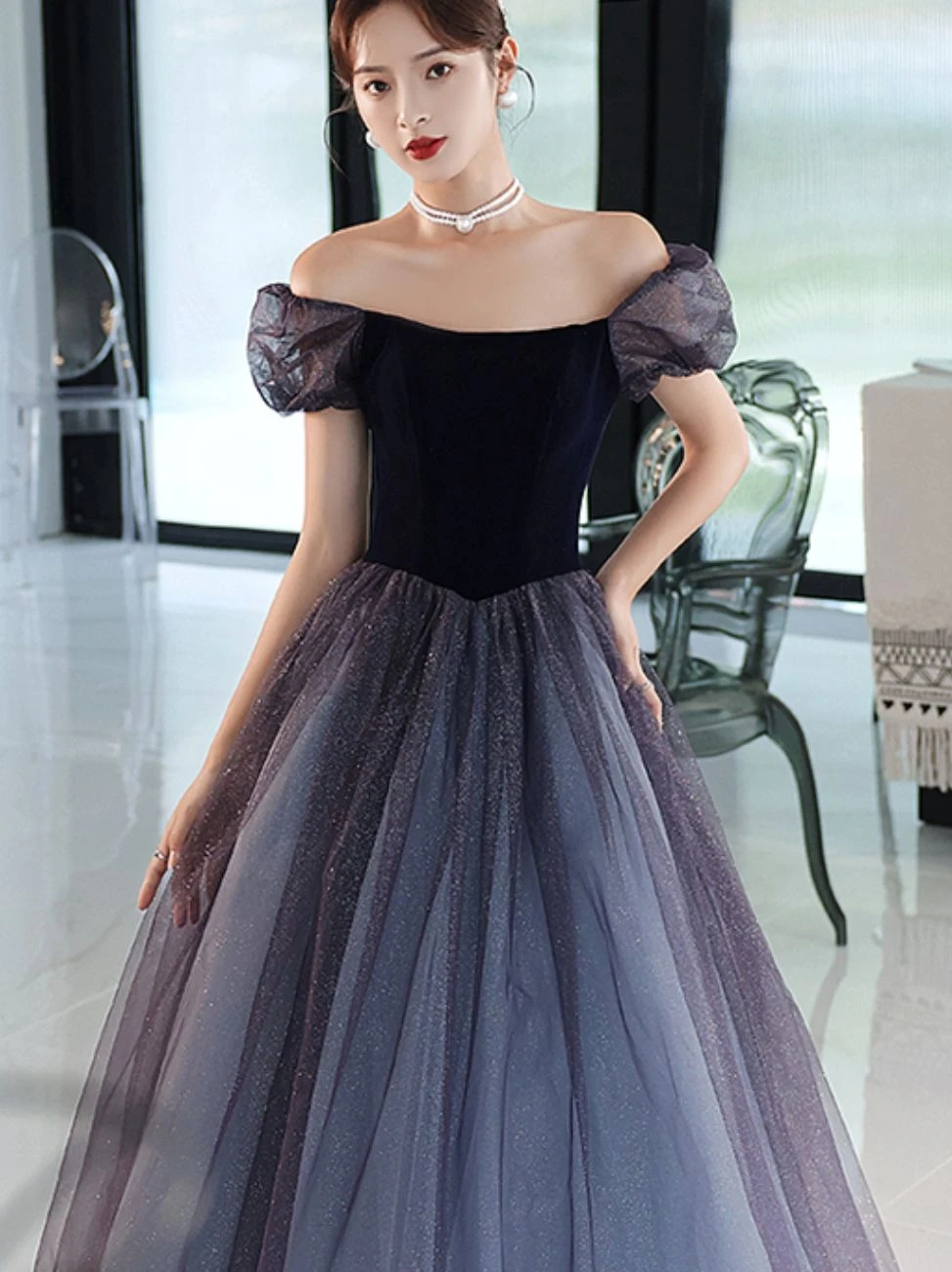 Ele Long Puffy Skirt Evening Gown Host Dr Formal Ball Gown Birthday Par Skirt Ele Pure Color mid Waist Zipper