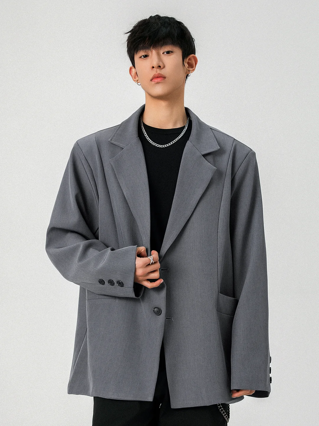 남성용 오버사이즈 블레이저 재킷 한국 스트리트웨어 루즈 - Street Fashion For Boy 리뷰 및 가격