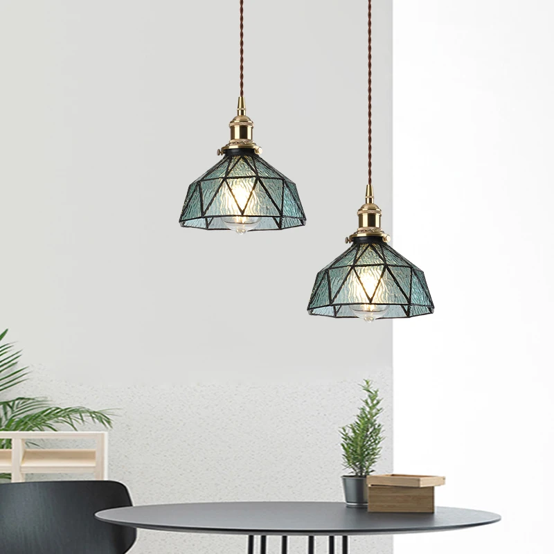 IWHD-Lâmpadas Pendant LED Modernas Nórdicas, Corredor, Sala de Estar, Quarto, Luzes Suspensas, Luminárias, Vidro, Lustre de Cobre, Lâmpada 4W