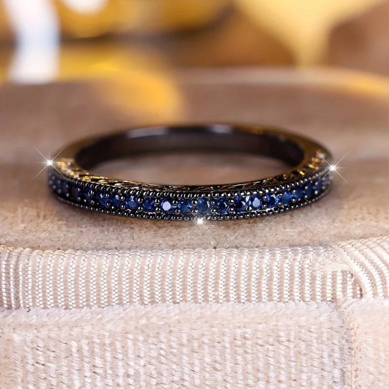 New Extremely Fine, Simple, Trendy, Luxurious, Sparkling Zircon Inlaid Ring, Micro Inlaid Temperament, Retro Handpiece Wholesale