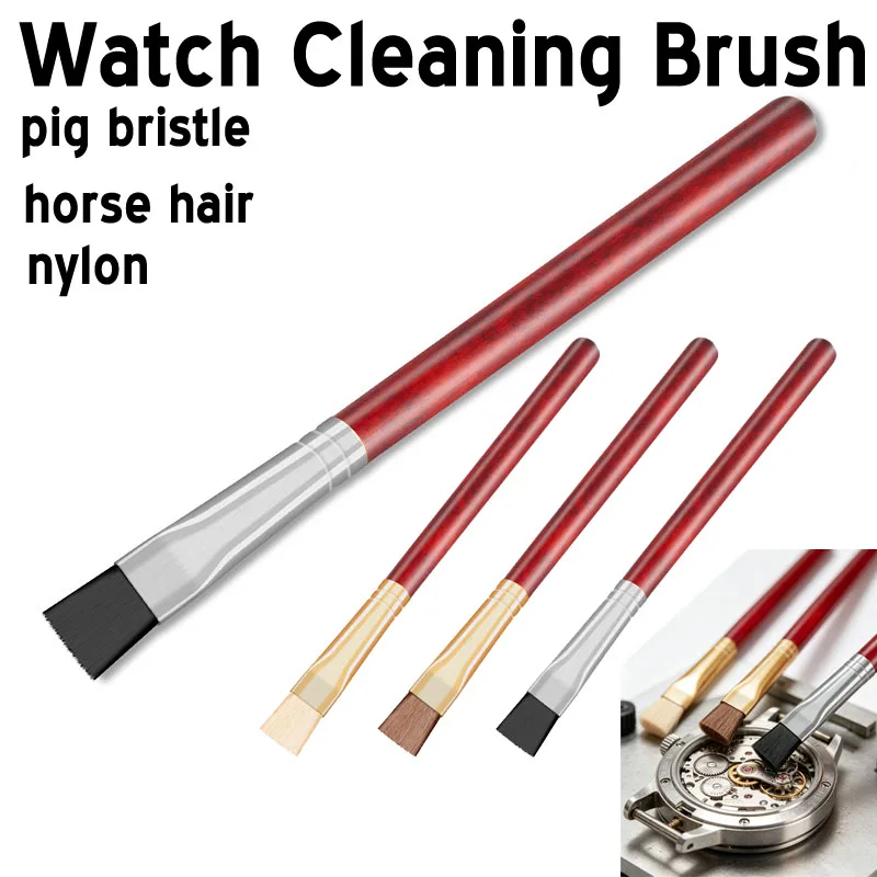 Soft Watch Movement Cleaning Brush Horse Hair Boar Bristle Nylon Watchmaker Watch Phone Repair Tool Keyboard Dust Remover Brush view 6