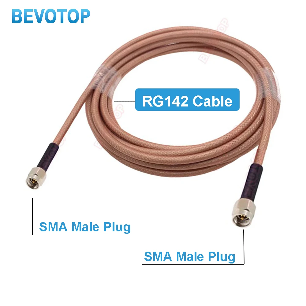 RG142 Cable SMA Male to N Male Quick Plug High Quality High Frequency Double Shielded RG-142 6GHZ Test Cable RF Coaxial Pigtail