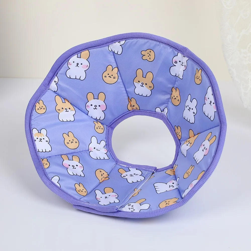 

Cute Adjustable Pet Elizabeth Collar Soft Cartoon Cat Cone Collar Comfortable Breathable Anti Licking Collar Wound Recovery
