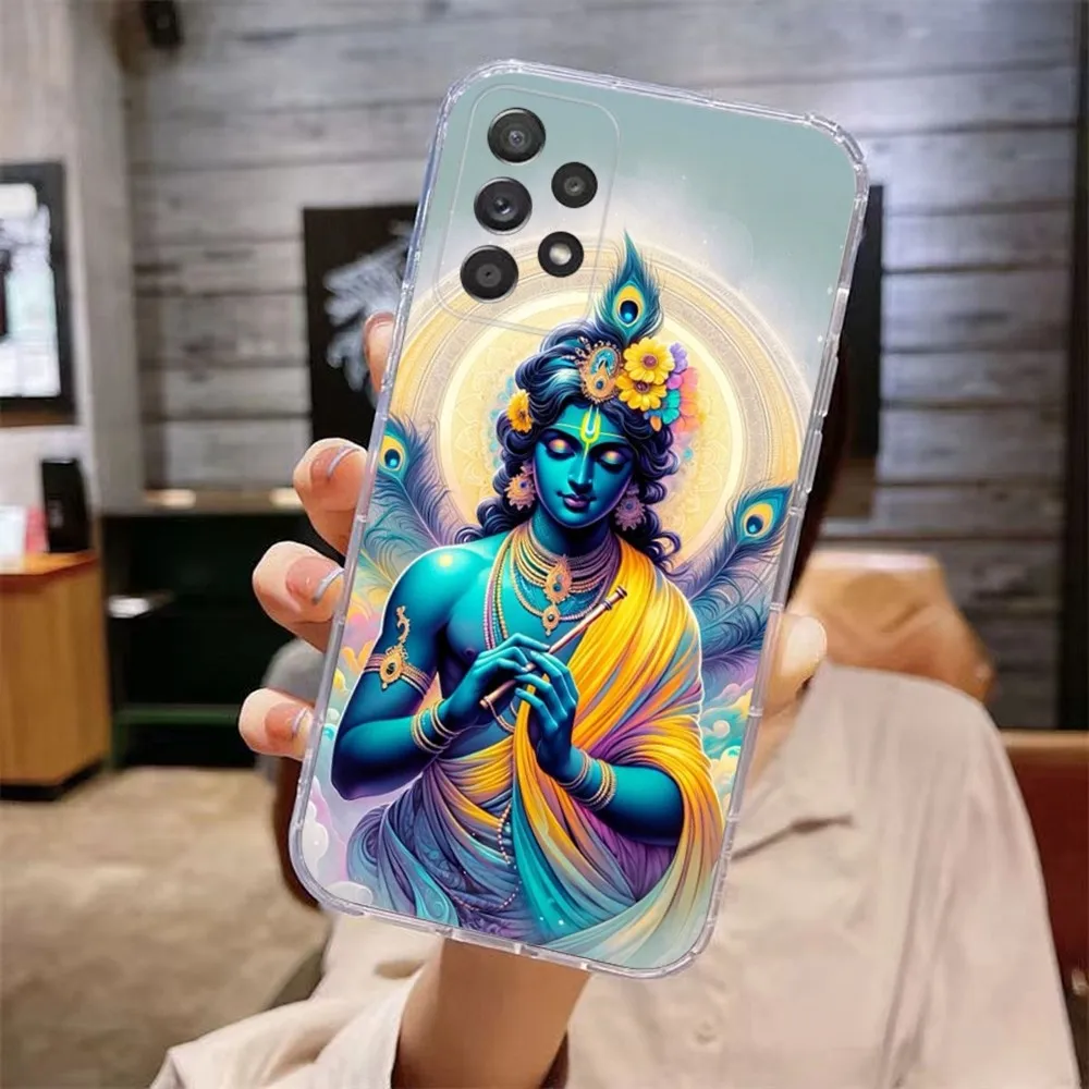 Vishnu Hare Krishna Phone Case For Samsung Galaxy A71,70,52,51,40,31,A50,30S,21S,Note20ultra Transparent Cover