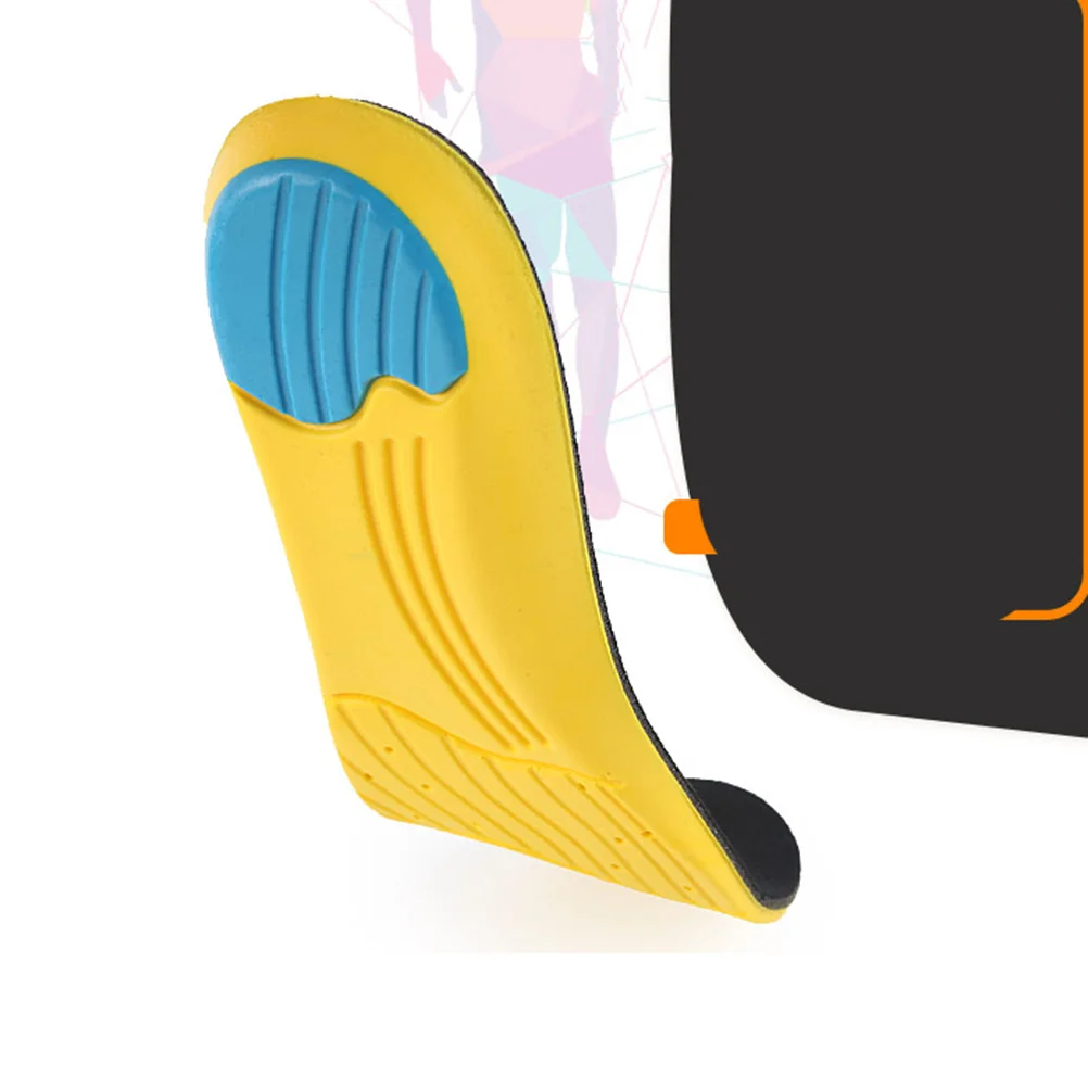 

Sports Insoles Black Size S Arch Support Sweat Absorbent Breathable Damping Running Shoe Pads for Men Women Athletic Casual