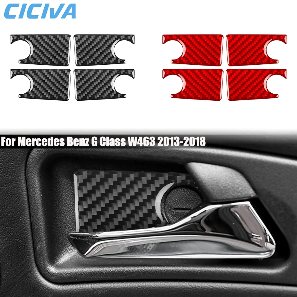

Carbon Fiber Car Accessories Door Handle Bowl Decorative Cover Sticker Interior Trim For Mercedes Benz G Class W463 2013-2018