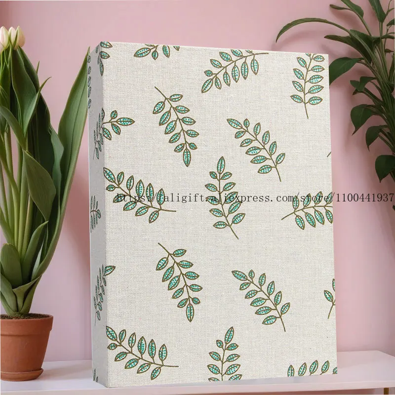 6-inch 100 Sheet Cloth Self-Stick Page 4D Plastic Photo Albums Picture Book for Photos Family Anniversaries Baby Vacations