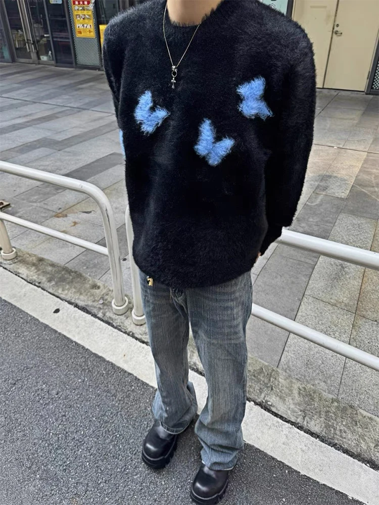 

Мужской вязаный свитер American High Street в стиле кэжуал, осенне-зимний, мягкий, комфортный, с длинными рукавами и круглым вырезом