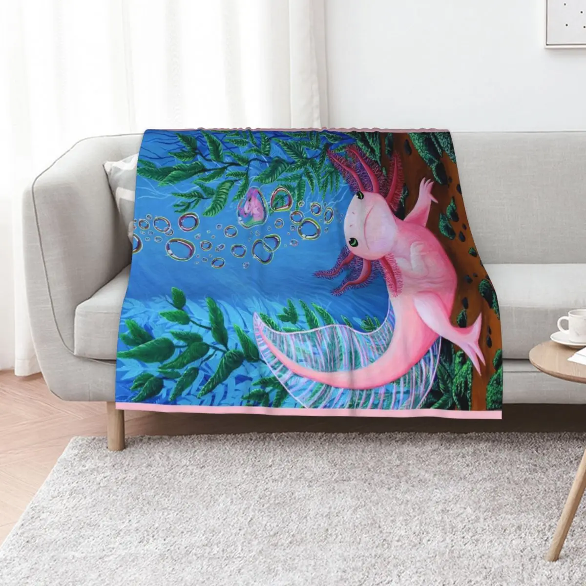 Axolotl Bubble Baby Throw Blanket Luxury Thicken Furrys For Sofa Thin blankets ands anime Blankets For Bed Blankets