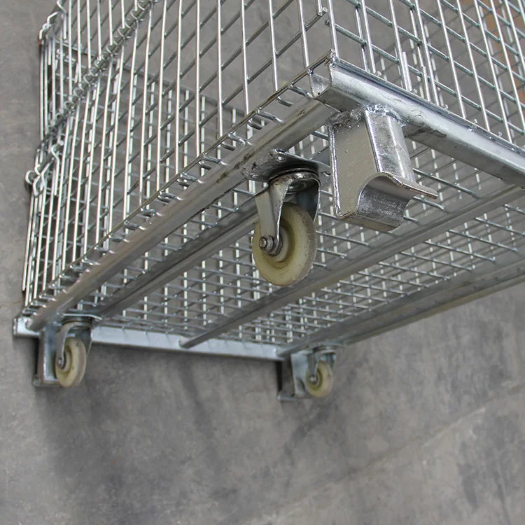 Fabbrica di gabbie metalliche per contenitori di stoccaggio di merci con gabbia pieghevole personalizzata