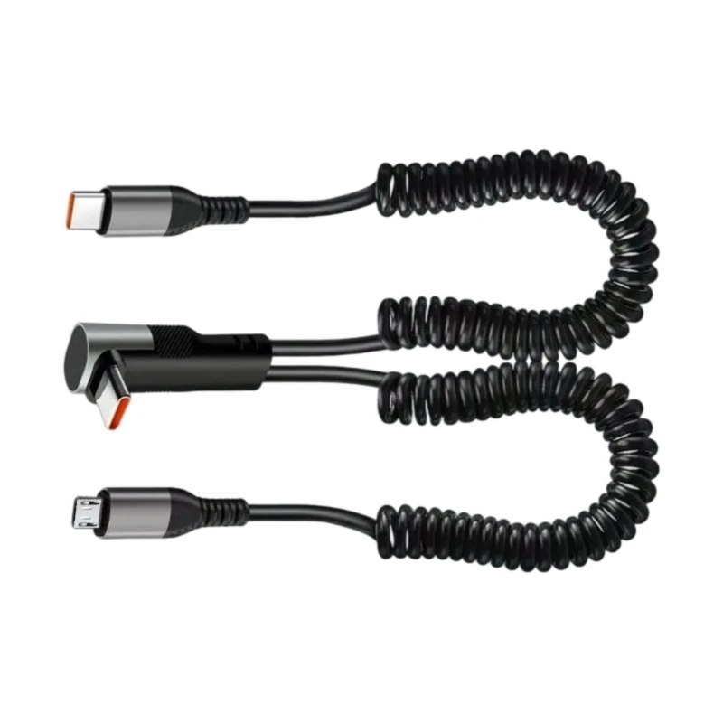 차량 사용을위한 빠른 속도 충전 데이터 케이블, 이중 포트 USB & Type C