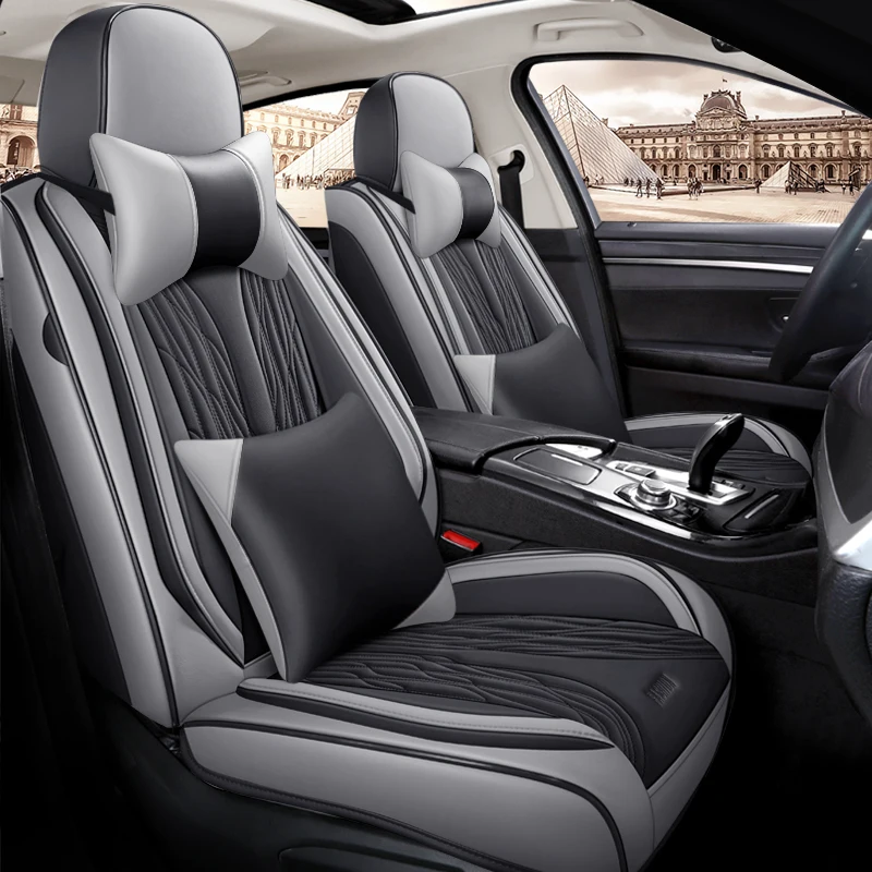 New Design Luxury Leather Car Seat Covers Universal Full Set Seat Covers for Car Single Color for Isuzu D-Max