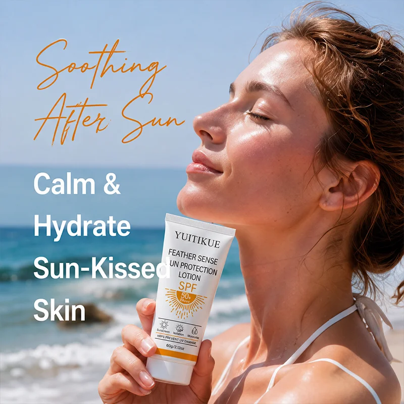 YUITIKUE SPF50+ PA++++ Sunscreen Lotion, Feather Light Sun Protection Isolation Moisturizing Cream 60g