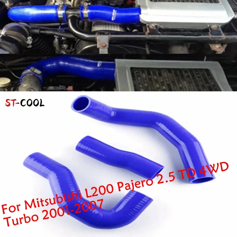 

For Mitsubishi L200 2004 Pajero 2.5 TD 4WD Turbo 2001-2007 2002 2003 2005 2006 Boost Intercooler Hose Kit Silicone Tube 3Pcs