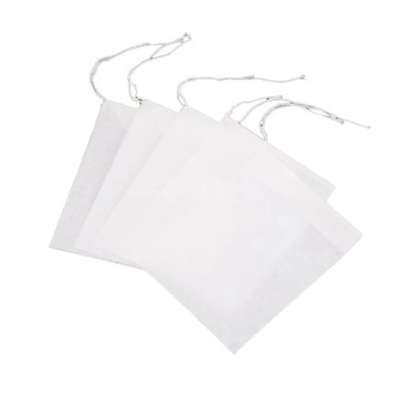 100Pcs Disposable 5.5 X 7cm No Pollution Empty Teabags String Heat Seal Filter Paper Herb Loose Tea Bag