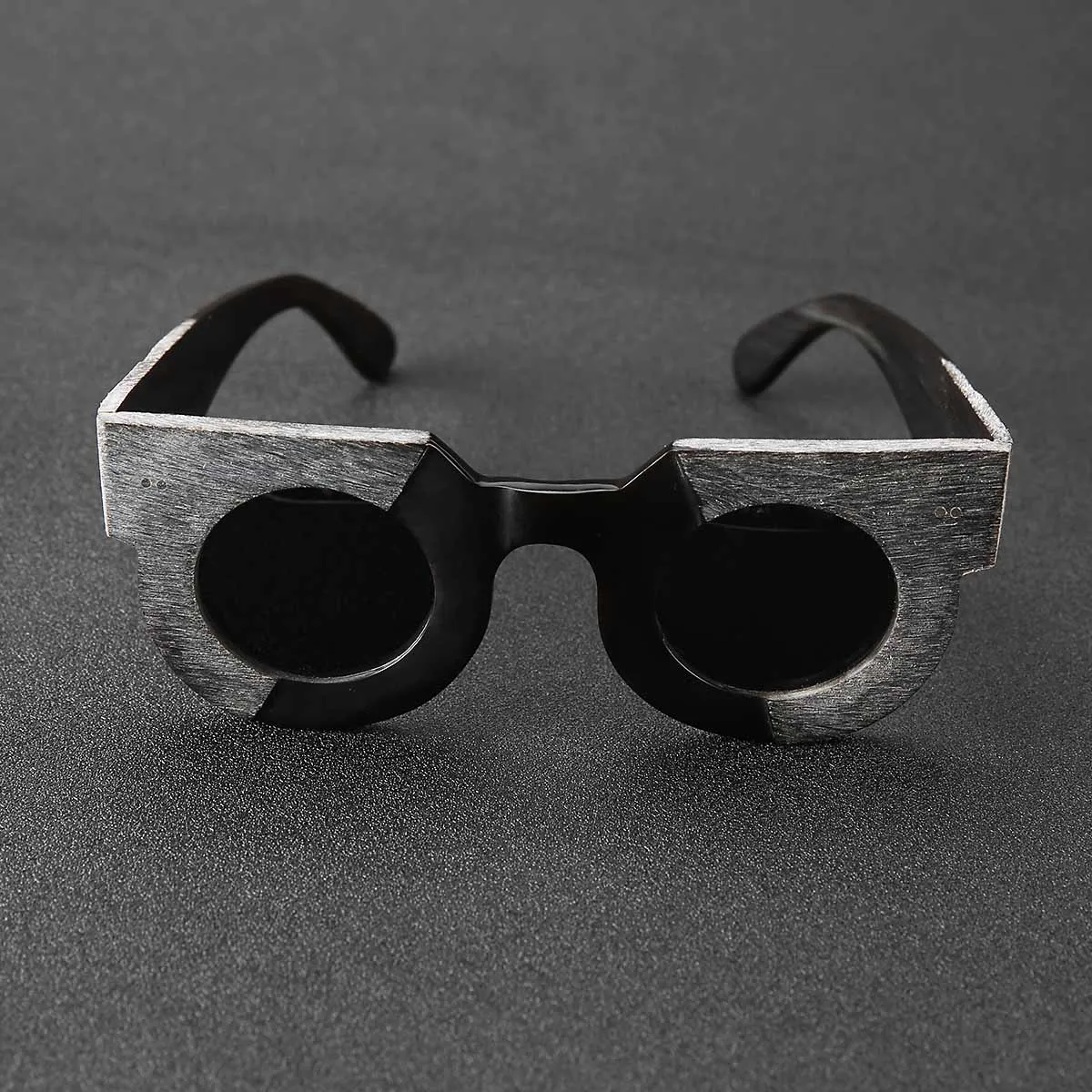 Japanese style retro brand round frame sunglasses natural horn rough matte personality Man glasses frames