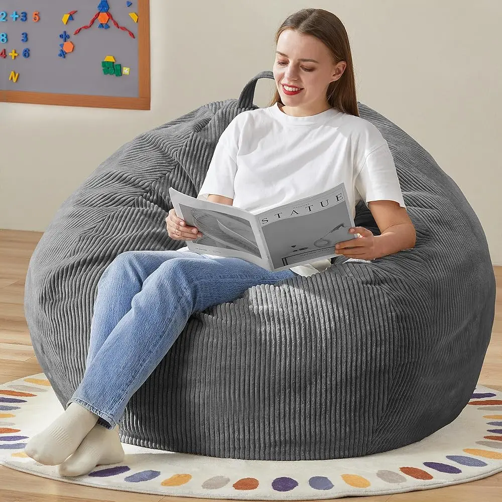 

3.5Ft Bean Bag Chair Large Bean Bag With Filler Luded Bean Bag Chairs For Adults Teardrop Bean Bag Chair With Removable Cover