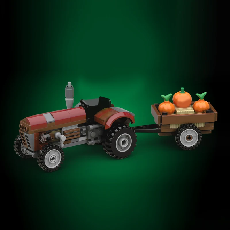 City Street View Modello MOC Mattoni da costruzione Trattore di Halloween Tecnologia modulare Regali Vacanza Assemblare Giocattoli per bambini Vestito