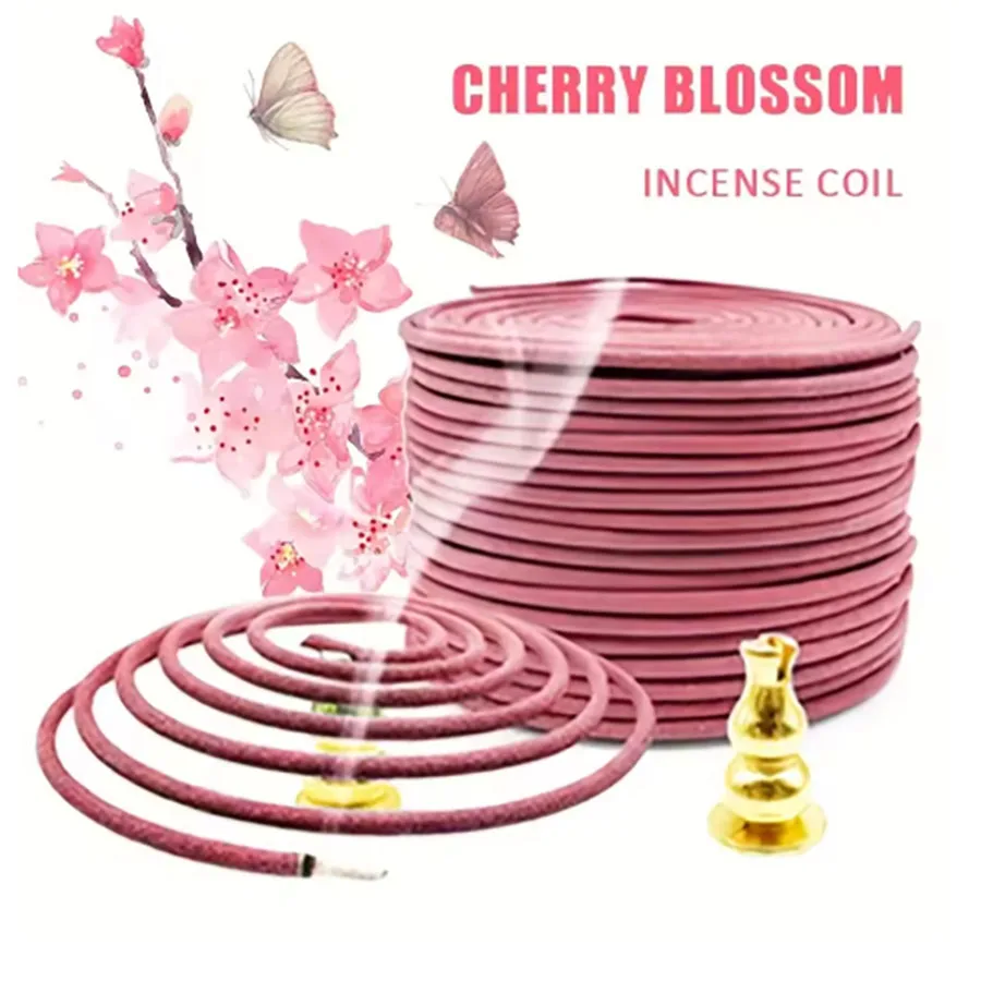 Sakura-Flavored High-Quality Classic Spiral Incense, 6.3cm Diameter Pure Handmade Incense, Traditional Craftsmanship, Natural and